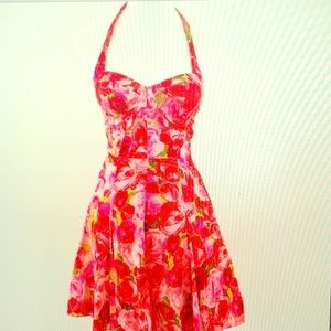 Betsy Johnson halter fit and flair dress